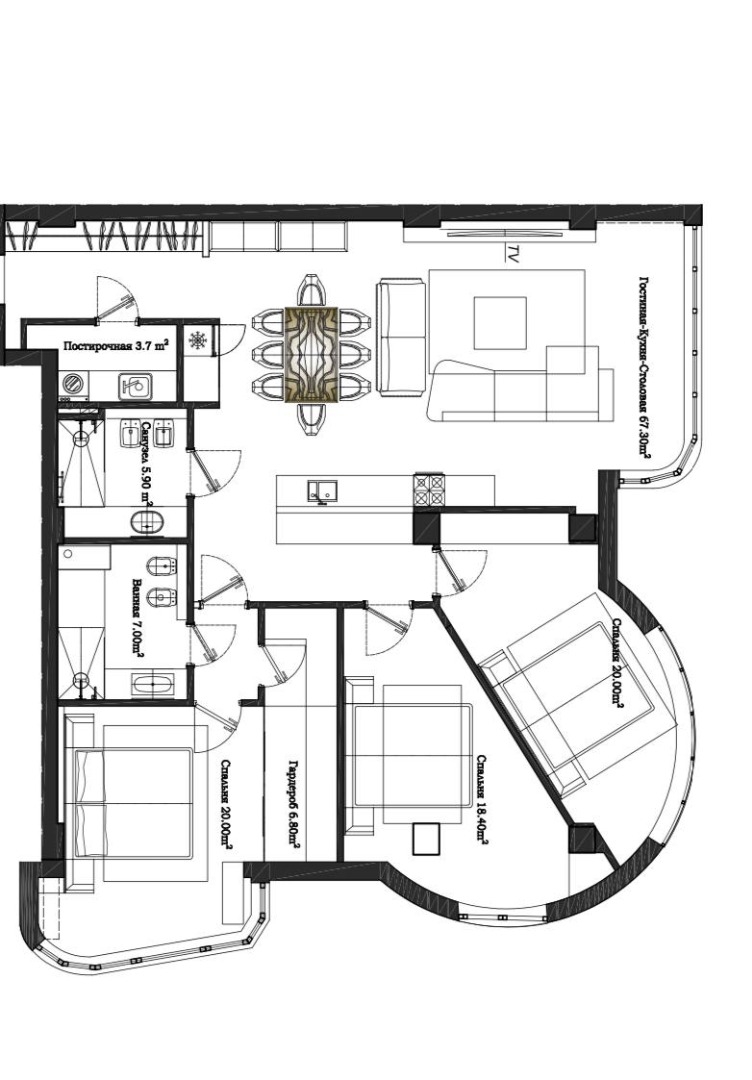 продажа трехкомнатной квартиры номер A-174529 в Приморском районе, фото номер 5